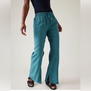 NWT Athleta Retreat Linen Wide Leg Pant Size 20 Borealis Green